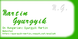 martin gyurgyik business card